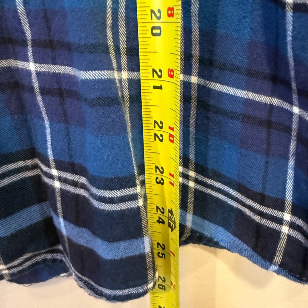 North River Outfitters Women's Blue Plaid Button Down Flannel Size Large - Picture 3 of 5
